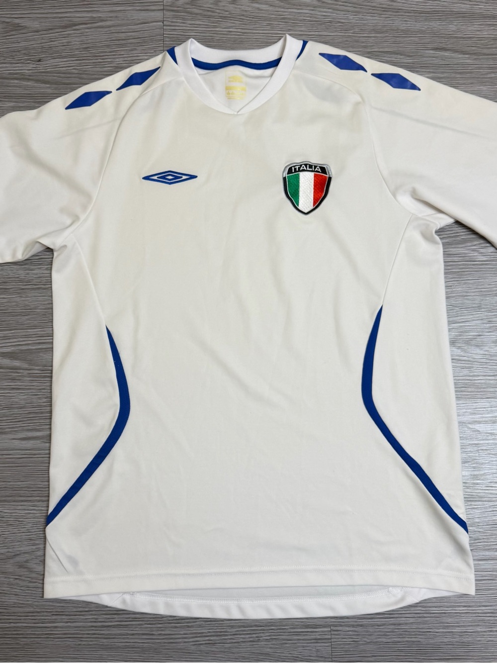 Umbro Italia Mens Soccer Jersey Size Large White Italian National Team Kit